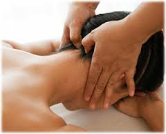 Massage at base of neck